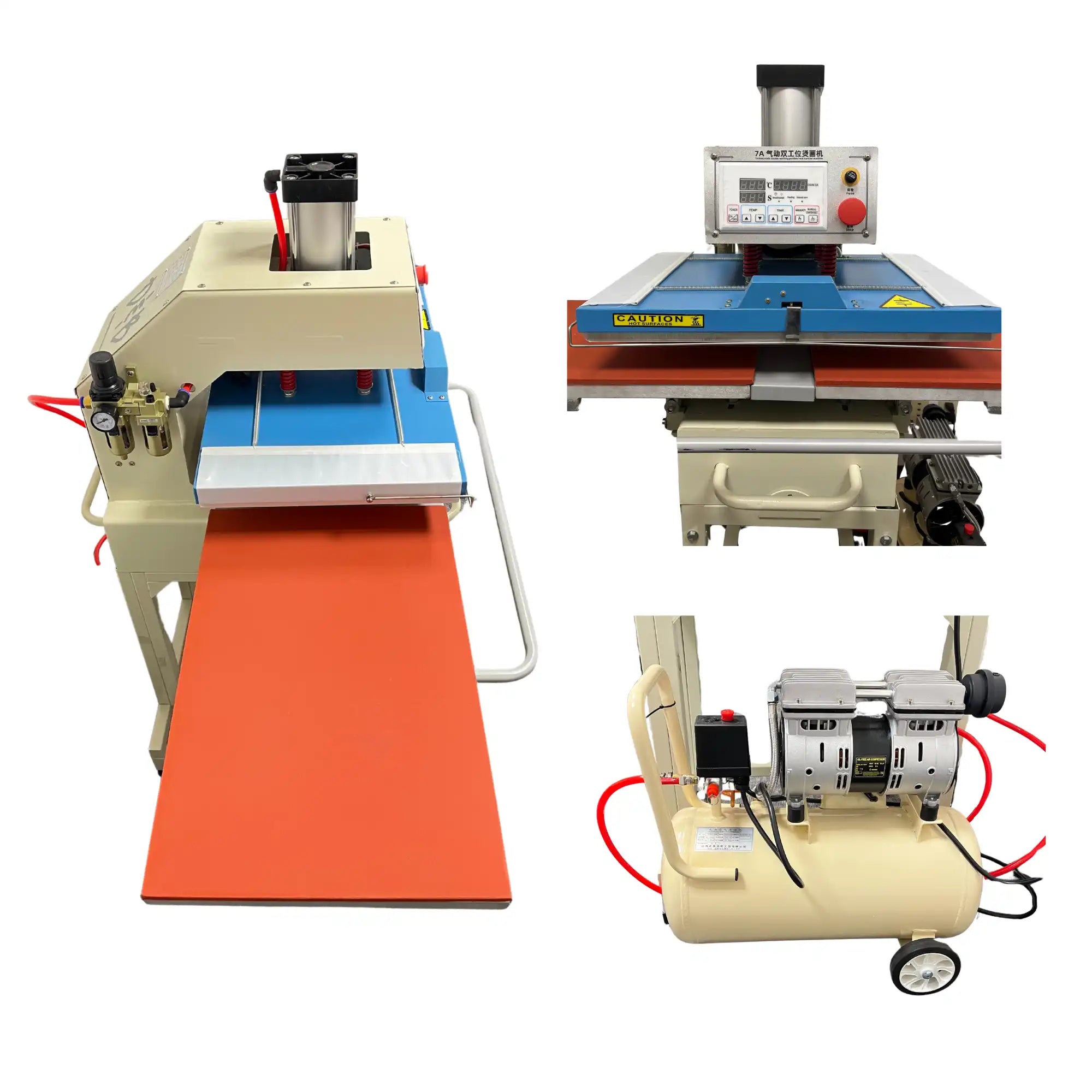 DTF Heat Press: Dual Head Compressor Machine Included (16×24 inches)