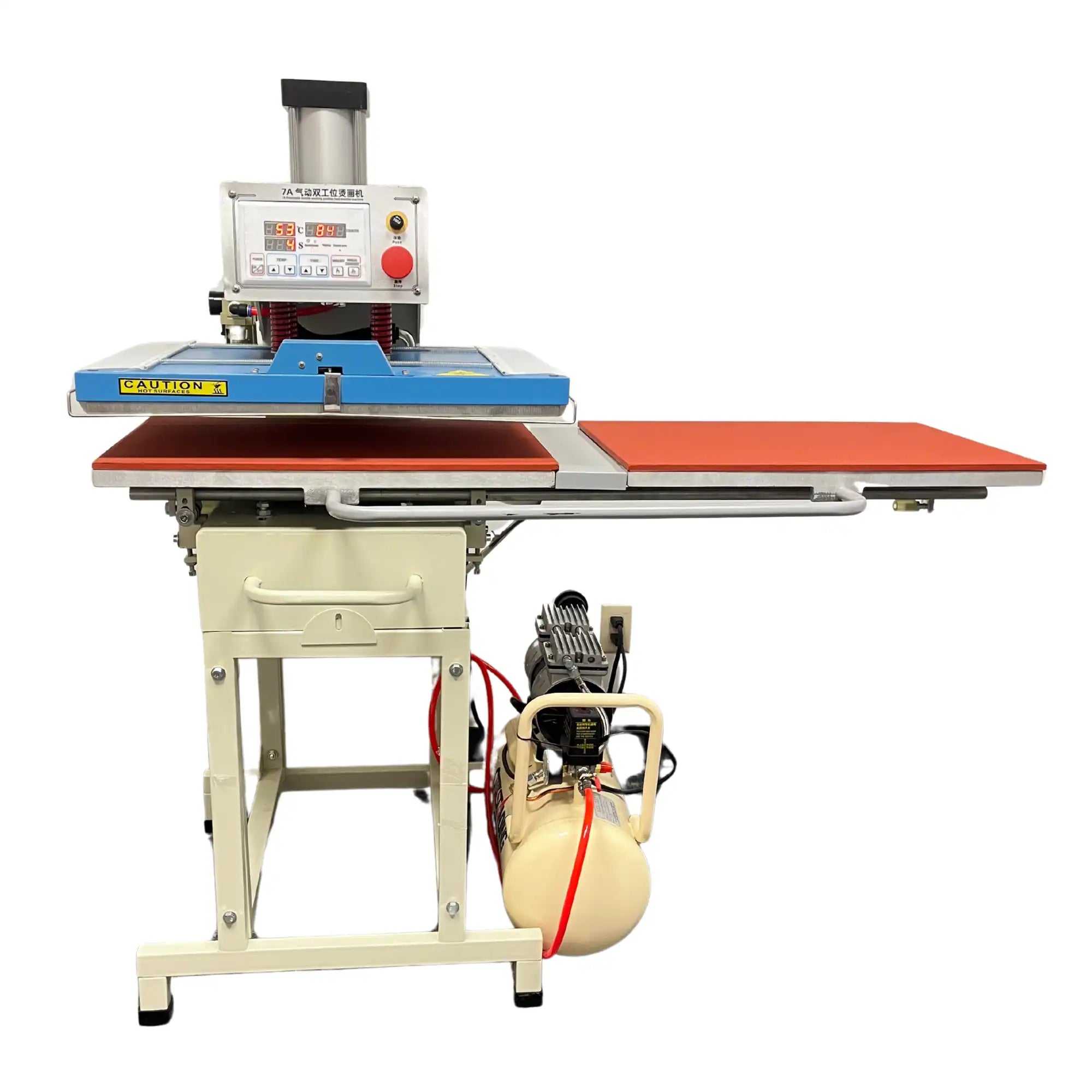 Heat Press Machine for DTF Transfer, 16''x24", Dual Head, with Compressor