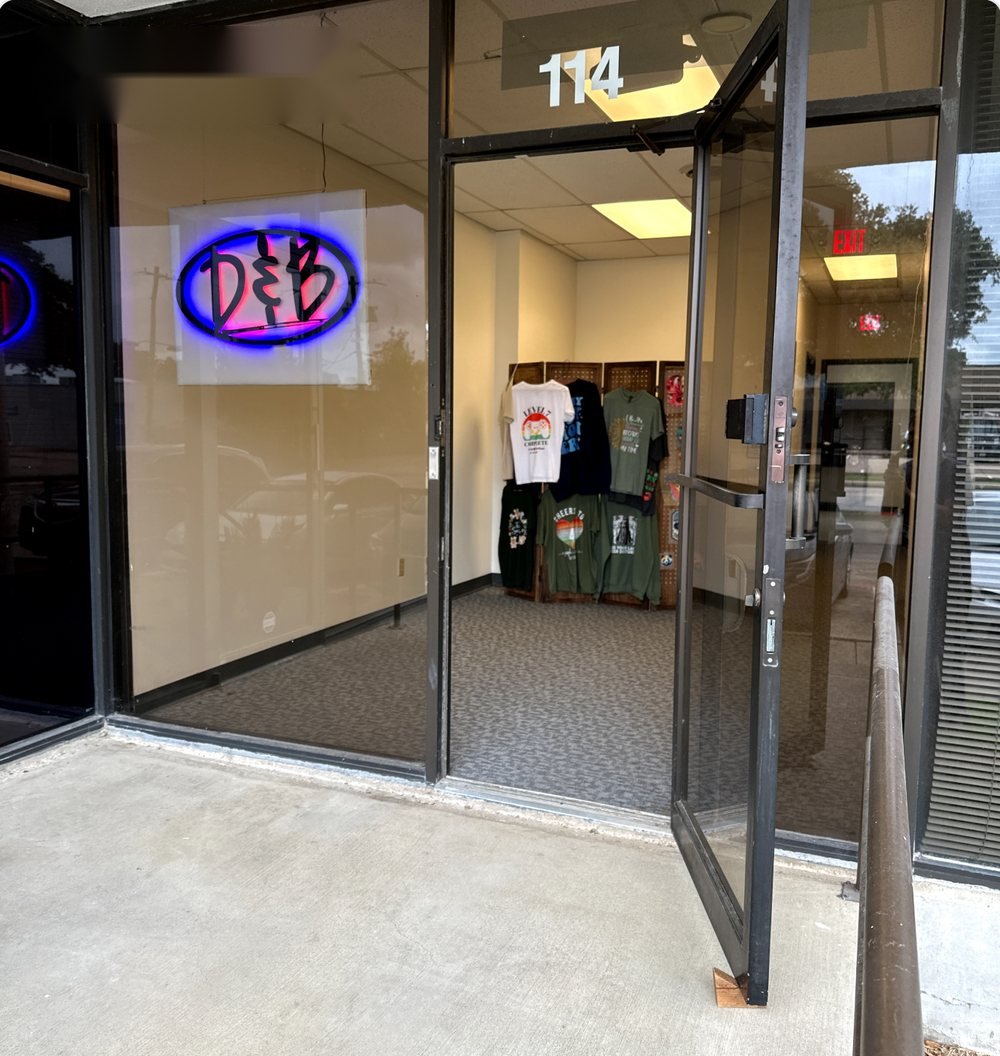 DAB DTF showroom entrance at 1400 S Sherman St, Suite 114, Richardson, TX
